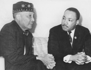 The Honorable Elijah Muhammad with Dr. Martin Luther King, Jr.