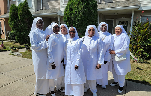 MGT of Chester, Pa after Sunday service in all white