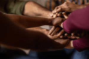 Group of hands together